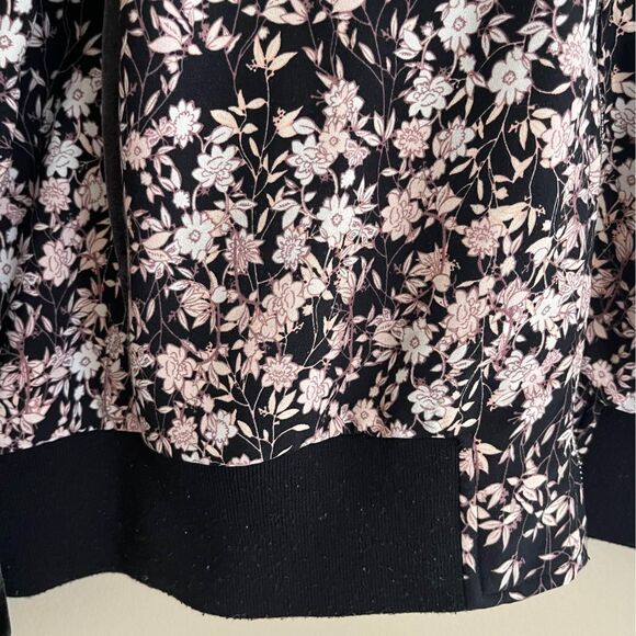 XXL A New Day Black Floral Spring Jacket with Velvet Sleeves - Picture 3 of 7